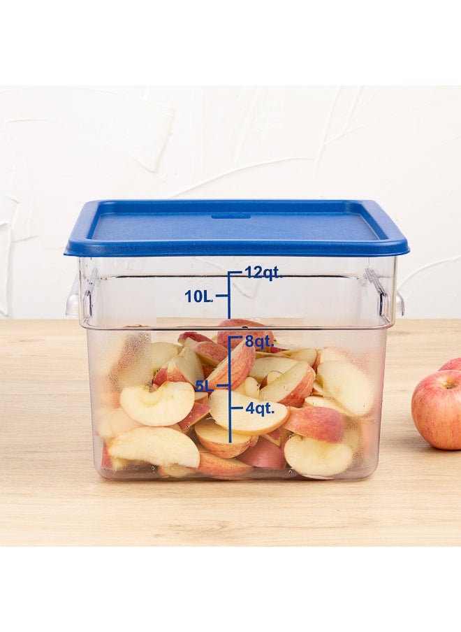 LIDS ONLY: Met Lux Food Storage Container Lids, 10 Square Marinating Container Lids - Containers Sold Separately, With Date Indicator, Blue Plastic Lids, Dishwashable, Freezable