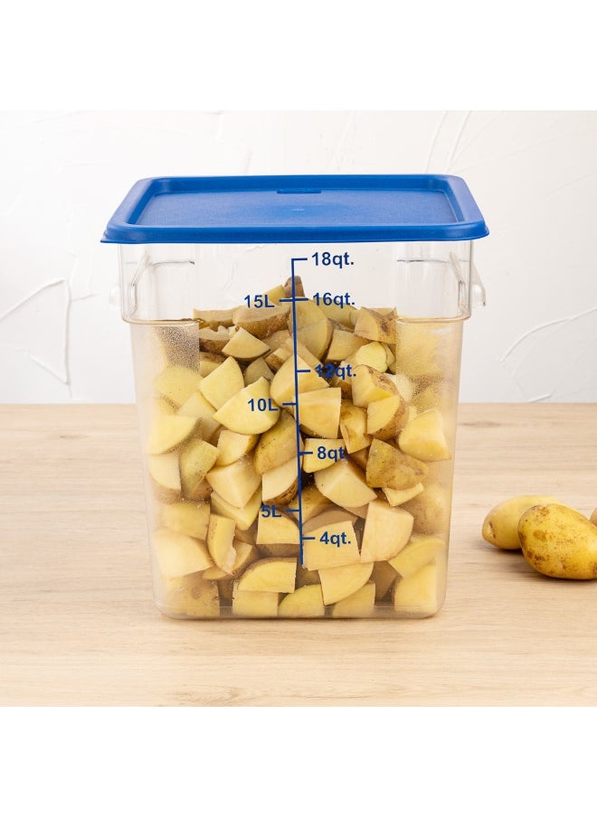 LIDS ONLY: Met Lux Food Storage Container Lids, 10 Square Marinating Container Lids - Containers Sold Separately, With Date Indicator, Blue Plastic Lids, Dishwashable, Freezable
