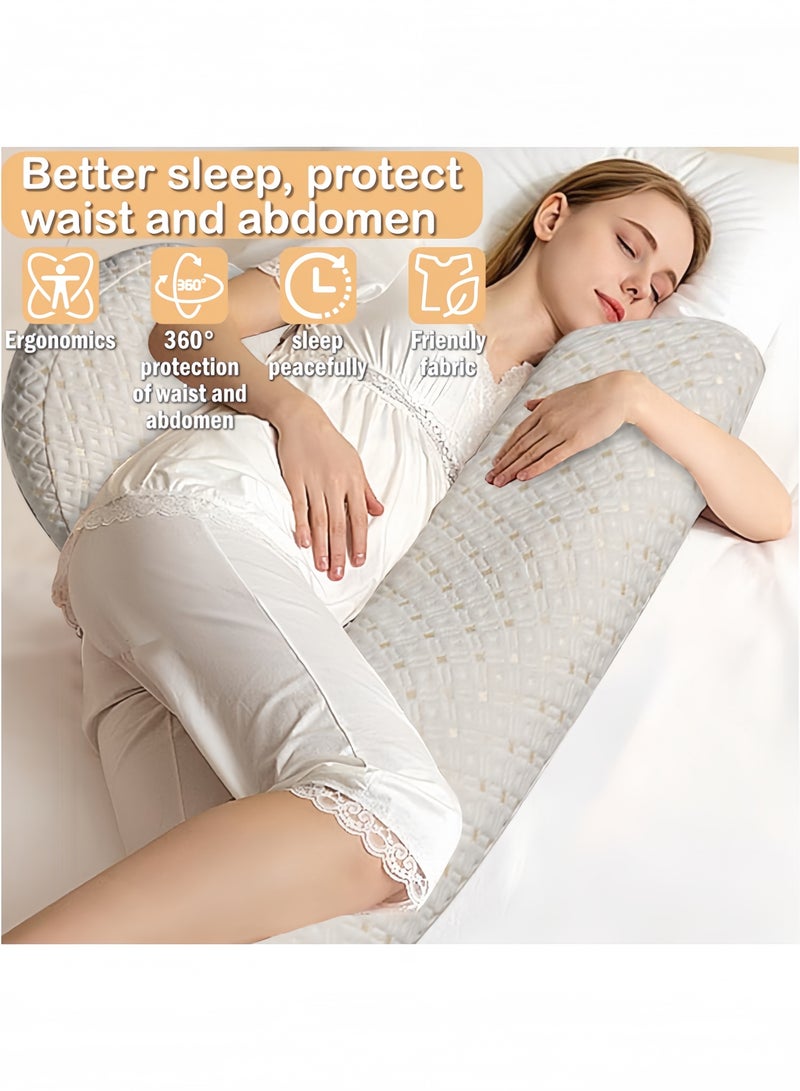 GGEROU Pregnancy Pillow for Pregnant Women, Soft Maternity Pillow with Detachable & Adjustable, Pillow with Pillow Cover Support for Back, HIPS, Legs - Image 3