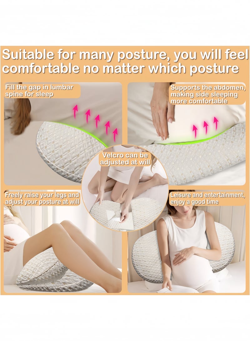 GGEROU Pregnancy Pillow for Pregnant Women, Soft Maternity Pillow with Detachable & Adjustable, Pillow with Pillow Cover Support for Back, HIPS, Legs - Image 4