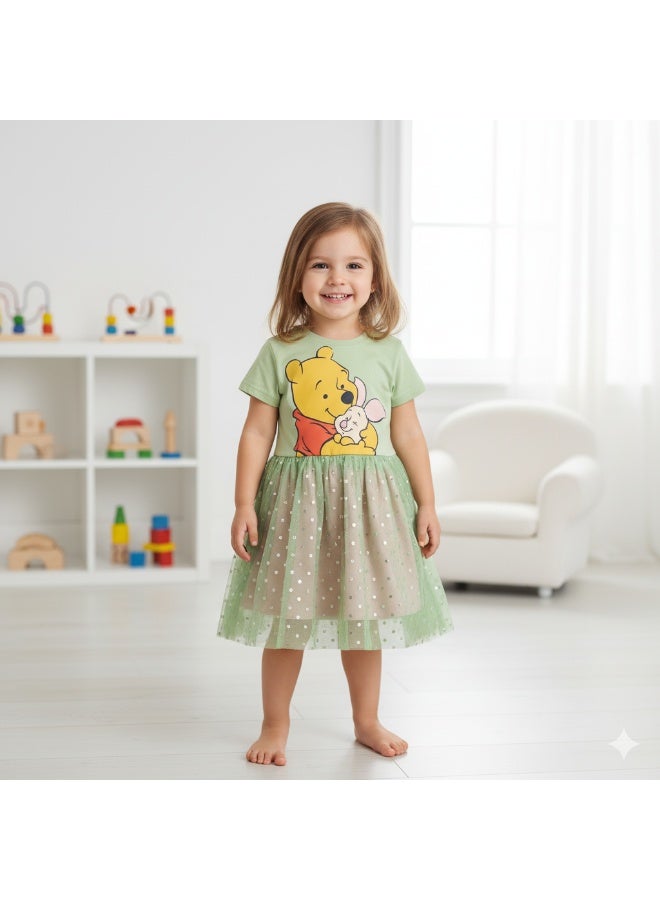 WINNIE THE POOH - GIRL'S TULLE DRESS 100% COTTON | MESH 100% POLYESTER| - Image 1