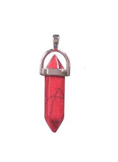 Generic Hexagonal Crystal Point Pendant Necklace Redstone 
