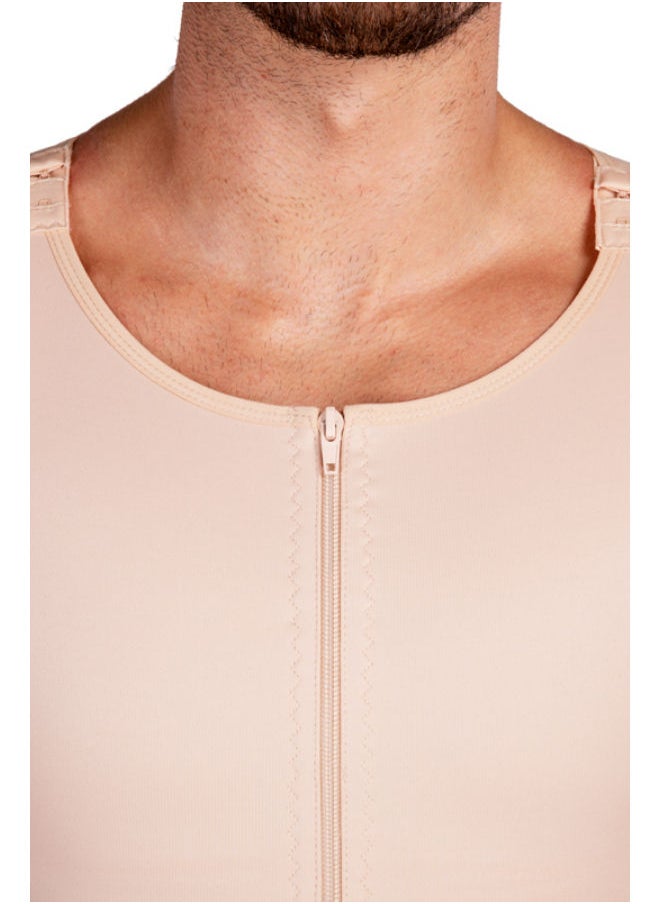 Lipoelastic  - Lipoelastic MTm Comfort Male Post Surgery Compression Vest - Natural Color, Size X-Small - Image 1