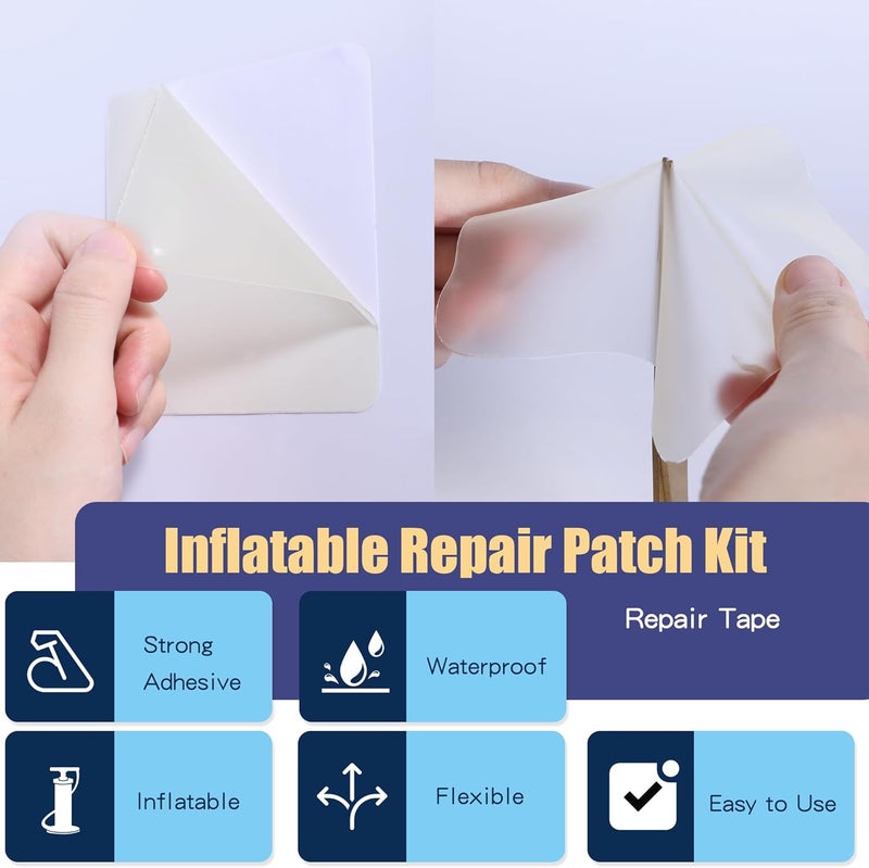 Breliter Inflatable Patch Repair Kit - Waterproof TPU Pool Repair Tape, Heavy Duty Repair Patch for Air Mattress, Bounce House, Inflatable Toys, Tent, Swimming Ring - 10 Packs of 6in x 6in, Square - Image 3