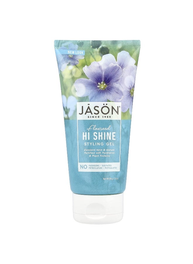 Jason Natural Jason Natural, Styling Gel, Flaxseed Hi Shine, 6 oz (170 g)  - Image 1