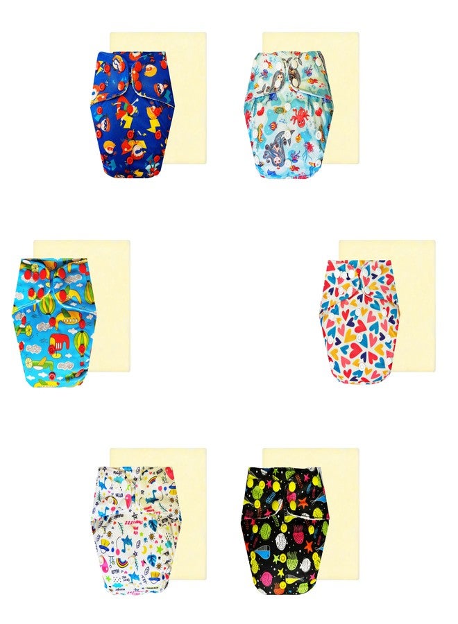 Dumbledo Elite Cloth Diaperwith Magical Soaker (Pack of 6) | Soft & Gentle | 6-Layer Absorbent Pad | Quick Dry | Everyday Diapering Essential | 3 Months - 3 Years | Unisex Baby - Image 1