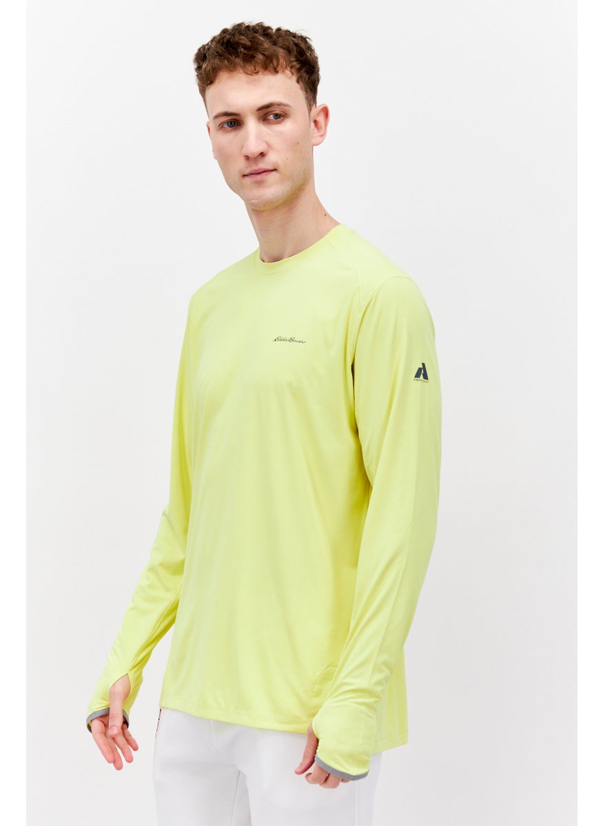 Eddie Bauer - Men Crew Neck Long Sleeves Brand Logo T-Shirt, Green - Image 1