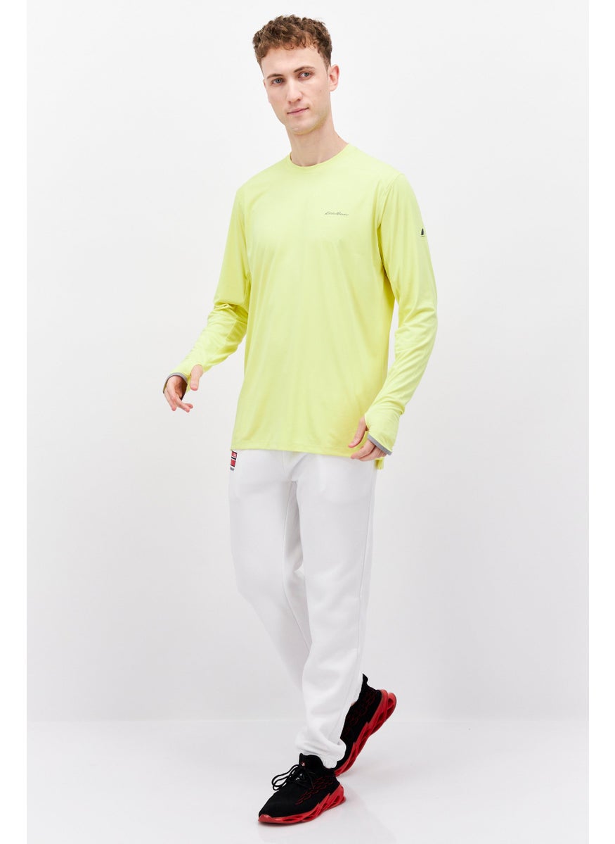 Eddie Bauer - Men Crew Neck Long Sleeves Brand Logo T-Shirt, Green - Image 1
