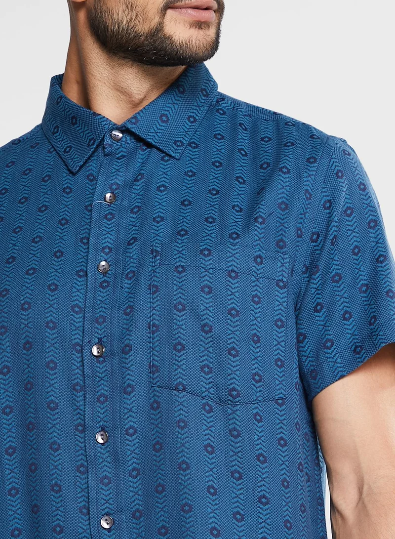 Fabindia Printed Relaxed Fit Shirt