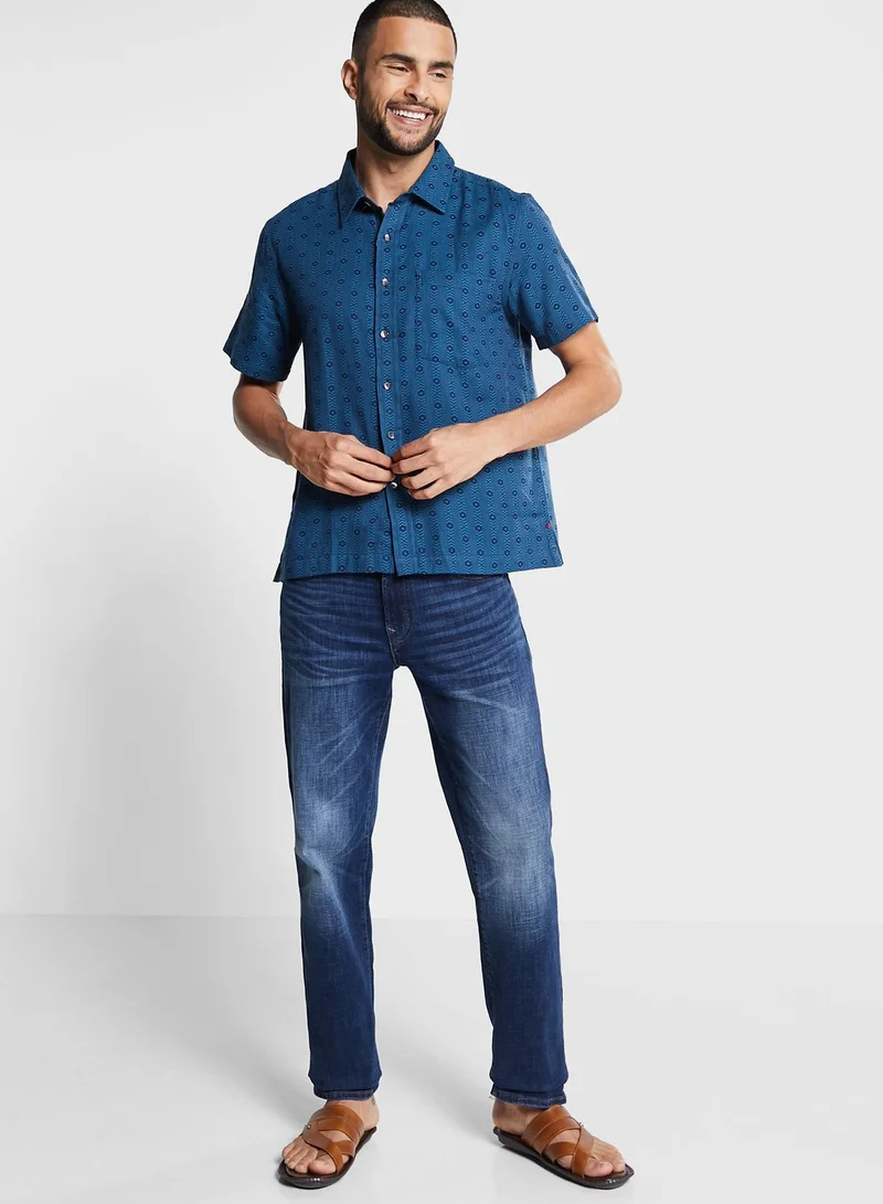 Fabindia Printed Relaxed Fit Shirt