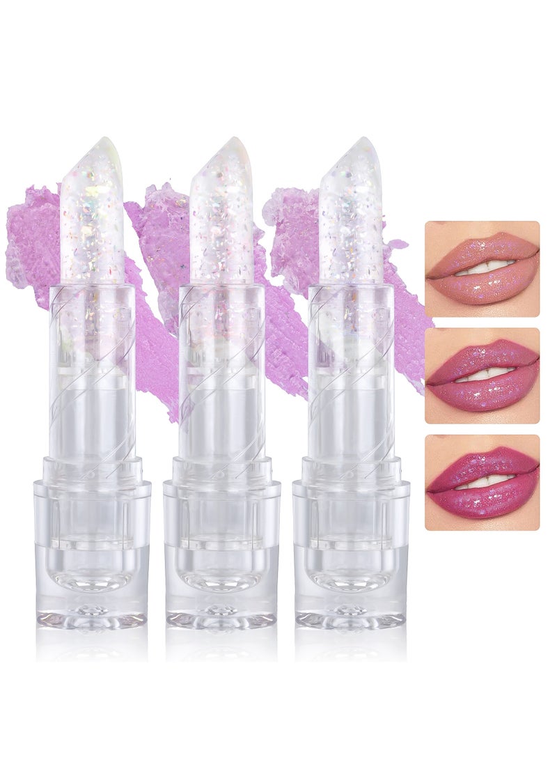 SHCOETY أحمر شفاه سحري يتغير لونه مرطب يدوم مغذي رطوبة 3 قطع - Image 1