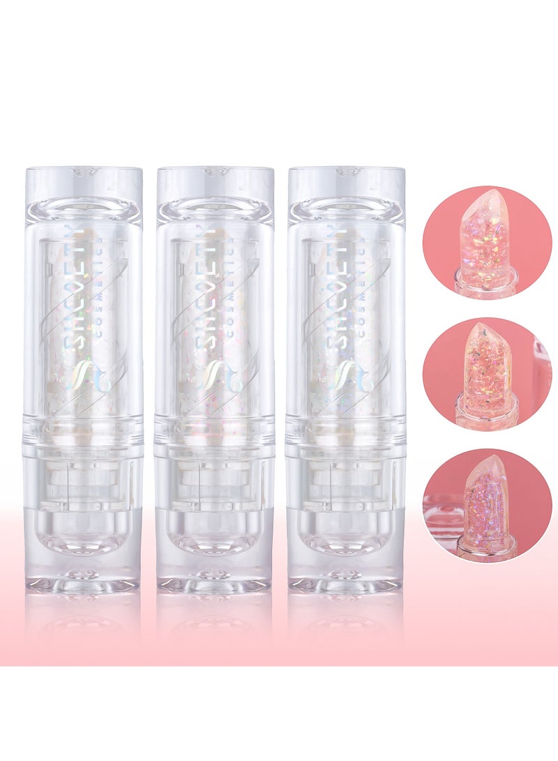 SHCOETY أحمر شفاه سحري يتغير لونه مرطب يدوم مغذي رطوبة 3 قطع - Image 2