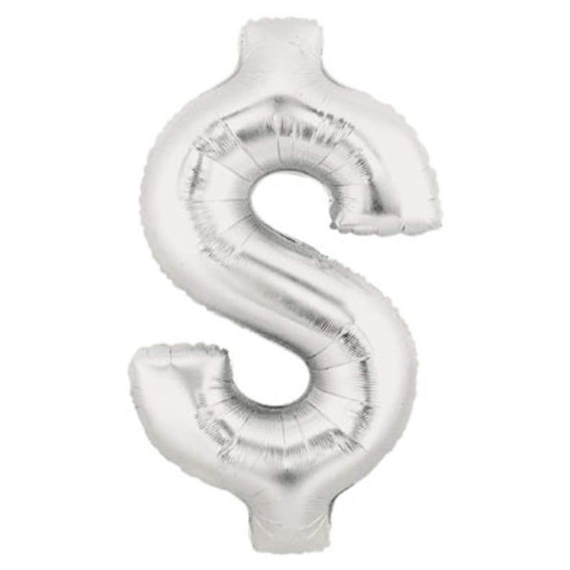 Betallic 15851SB Dollar Sign $ - Silver Megaloon Foil Balloon, 40", Silver, Pack of 1 - Image 5