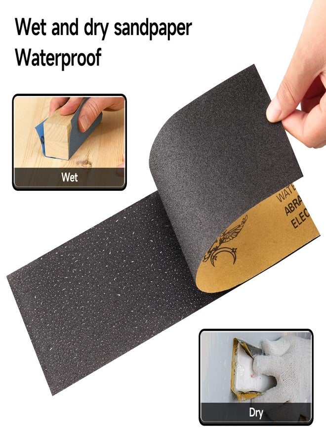 Shineboc 60 Grit Sandpaper Roll、Waterproof Sandpaper 21 Sheets 3.66 X9.05 Inches Aluminum Oxide Sanding Paper Durable Cloth Back (400 Grit) - Image 3