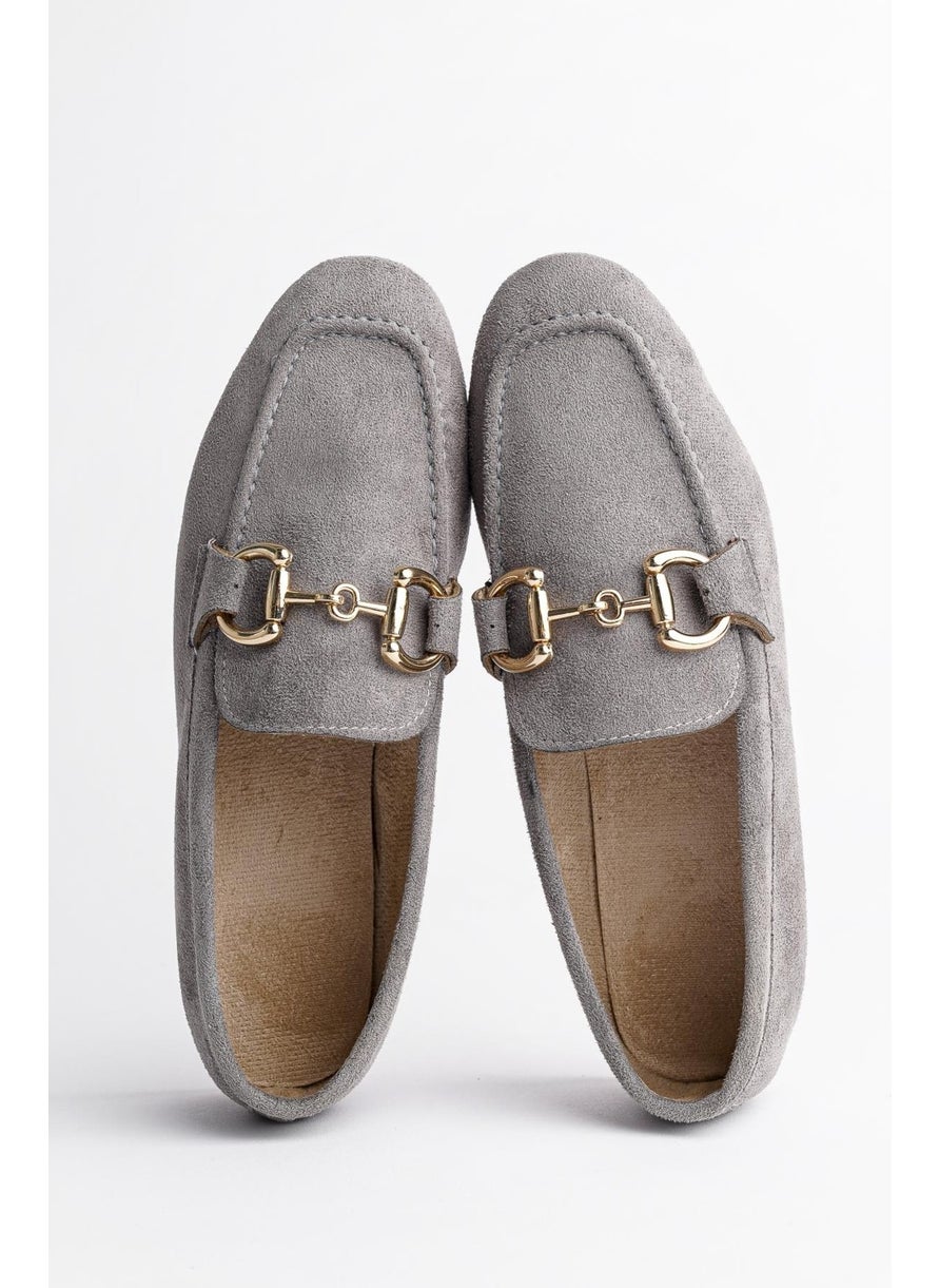 muggo Mona Guaranteed Metal Buckle Leather Women's Loafer Casual Shoes  - Image 4