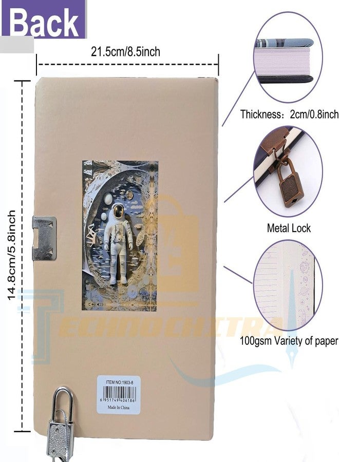 TECHNOCHITRA® Secret Space Astronaut Diary with Lock and Key Journal - Image 3