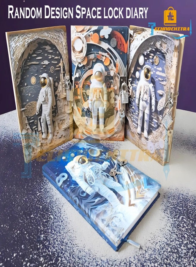 TECHNOCHITRA® Secret Space Astronaut Diary with Lock and Key Journal - Image 4