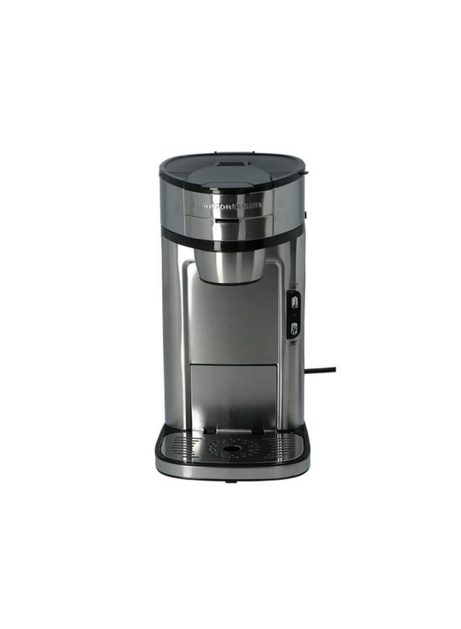 Hamilton Beach 1200W Stainless Steel Adjustable Cup Size Single-Serve Coffee Maker Silver and Black 250ml ‎49981-SAU - Image 1