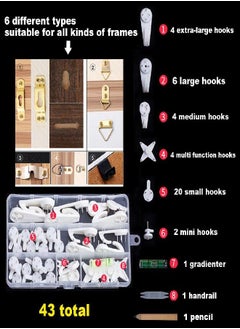 EuTengHao 43Pcs Invisible Nail Screws Wall Hooks No Trace Picture Hangers Traceless Photo Hook Hardwall Drywall Picture Hooks Multi Function Heavy Duty Picture Art Painting Frame Hanger (35Lbs,6Types) - pzsku/Z835A6AE0285F6D8B2663Z/45/_/1692950826/c512c282-732c-4cd7-bf2d-f243cc9bfcb2