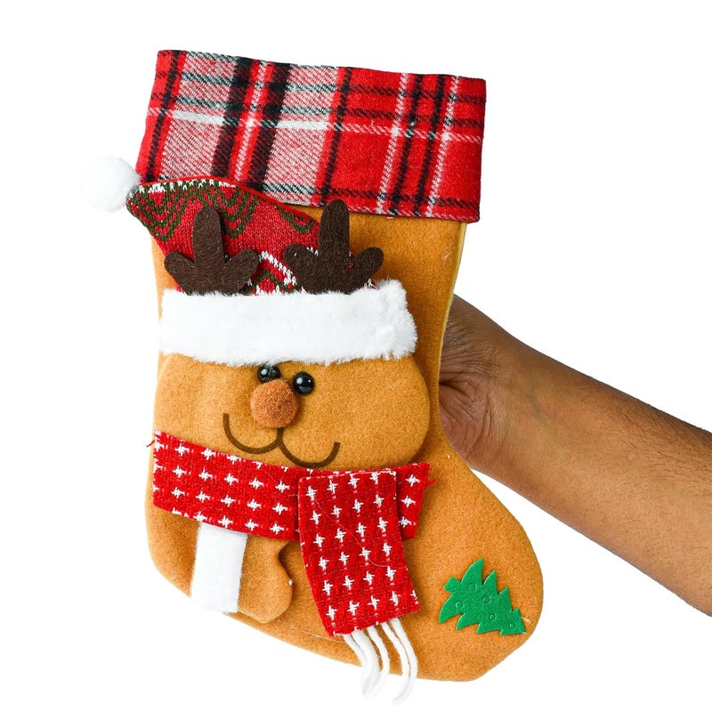 Coll of Fest Coll of Fest Christmas Decorations Items 2 pcs Stockings 1 pcs Santa Goggle 1 pcs Santa Doll for Christmas Home Living RoomChristmas Stockings Wall Door Tree Hanging Ornament Props Set of 4 - Image 5