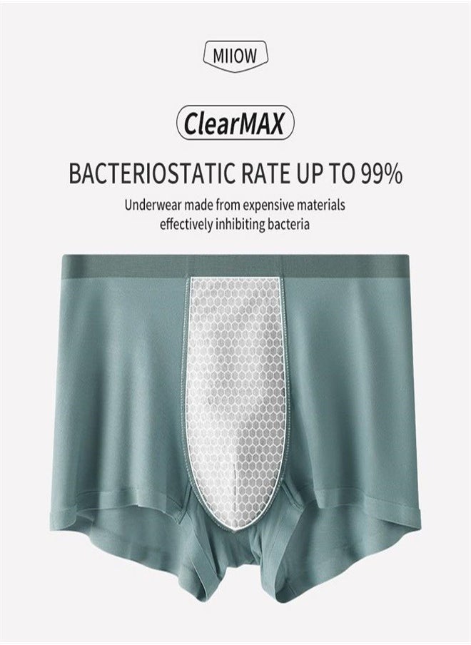 MIIOW - 3Pcs Modal Men Underwear Boxer Graphene Antibacterial Trunks  Male Panties Soft Underpants Ice Silk Boxershorts - Image 1