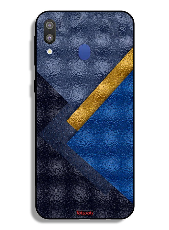 Tolwak Samsung Galaxy M20 Protective Case Cover Triangles Leather Shades Pattern - Image 2