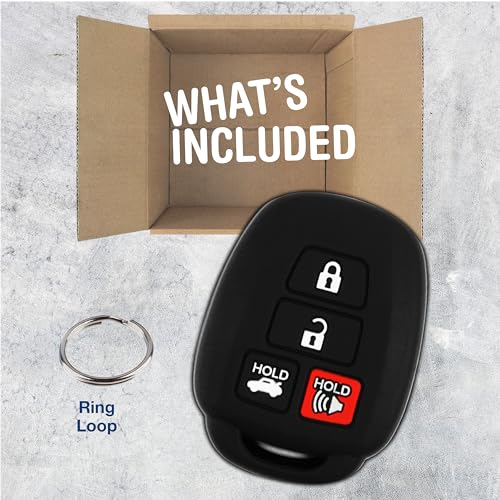 KeylessOption Key Fob Cover Replacement for 2012 2013 2014 Toyota Camry Corolla Tacoma Remote Silicone, 4-Button HYQ12BDM - Image 2