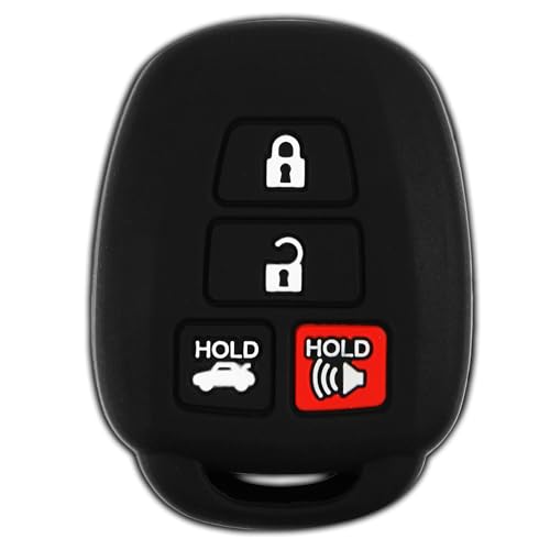 KeylessOption Key Fob Cover Replacement for 2012 2013 2014 Toyota Camry Corolla Tacoma Remote Silicone, 4-Button HYQ12BDM - Image 1