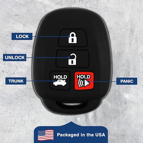 KeylessOption Key Fob Cover Replacement for 2012 2013 2014 Toyota Camry Corolla Tacoma Remote Silicone, 4-Button HYQ12BDM - Image 5