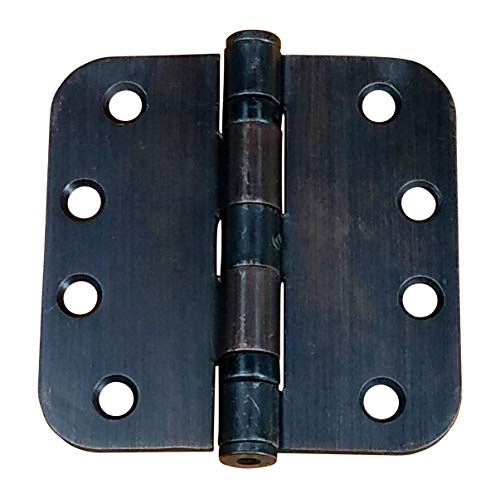 Hinge Outlet Square Ball Bearing Commercial Door Hinges, Heavy Duty Steel,Non-Removable Pin (4 Inch with 5/8 Inch Radius,Oil Rubbed Bronze, 2 Pack) - Image 1