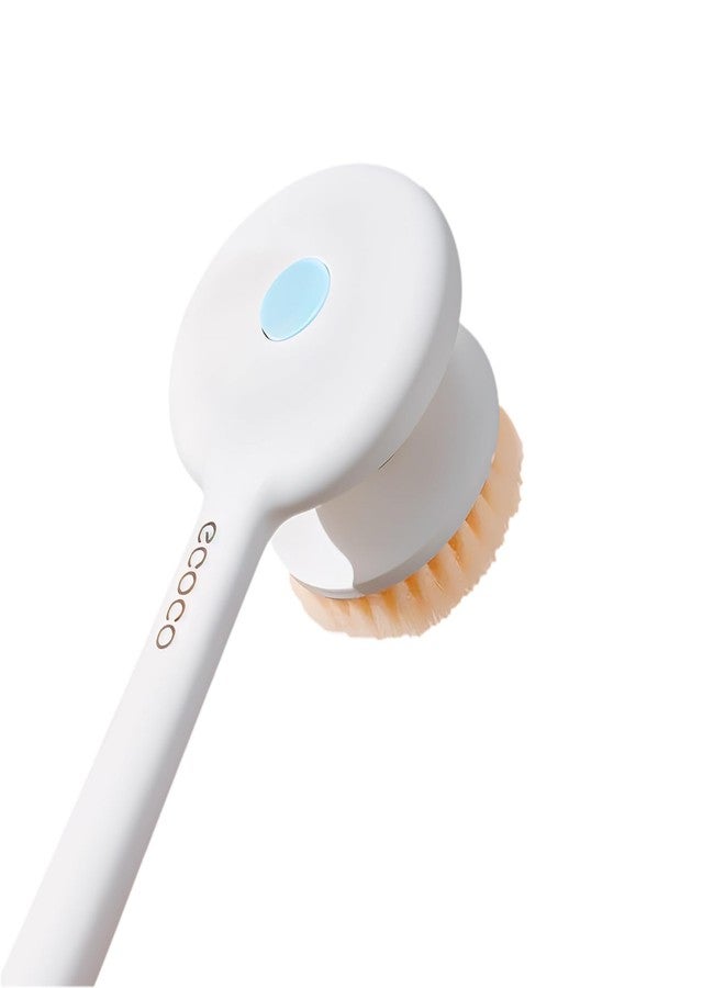fixeify ECOCO by FIXEIFY Detachable Shower Body Brush with Long Handle | Soft Silicone & Exfoliating Bristles | Back Scrub Brush for Bathing, Dry Brushing & Smooth Skin for Men, Women & Kids (White) - Image 1