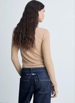 MANGO Casual Pointelle Crew Neck T-Shirt  - Image 2