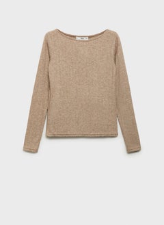 MANGO Casual Pointelle Crew Neck T-Shirt  - Image 5