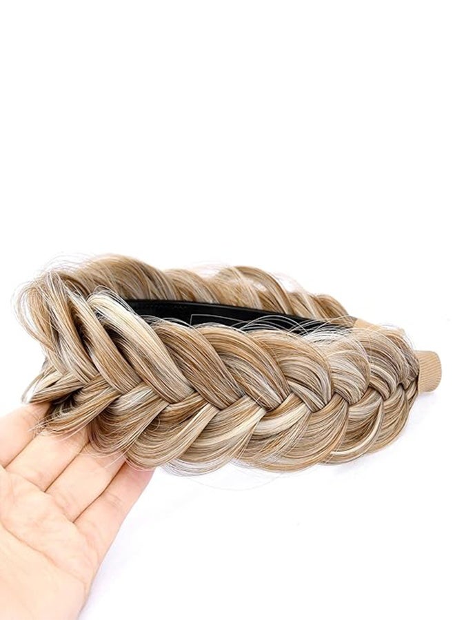 DUNISO Wide Messy Braided Headband with Teeth ，Fishtail Braid Wig Headband,Synthetic Hair Plaited Headband ，Summer Breathable Hair Accessories for Face Washing Daily Use - Image 3