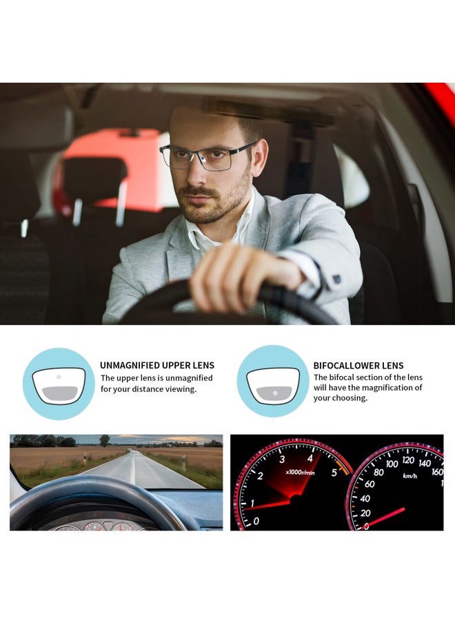 LKEYE Bifocal Reading Glasses Men Progressive Blue Light Blocking Computer Readers No Line Wide Metal Frame Designer Cheaters Transition Square Stylish Fashion Eyewear LK6013 +2.00 Strength - Image 3