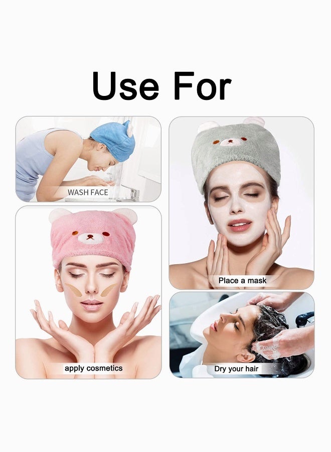 Soft Absorbent Hair Drying Towels for Kids - 3 Pack Hair Wraps for Girls, Quick-Dry Head Towels for Children - Image 2