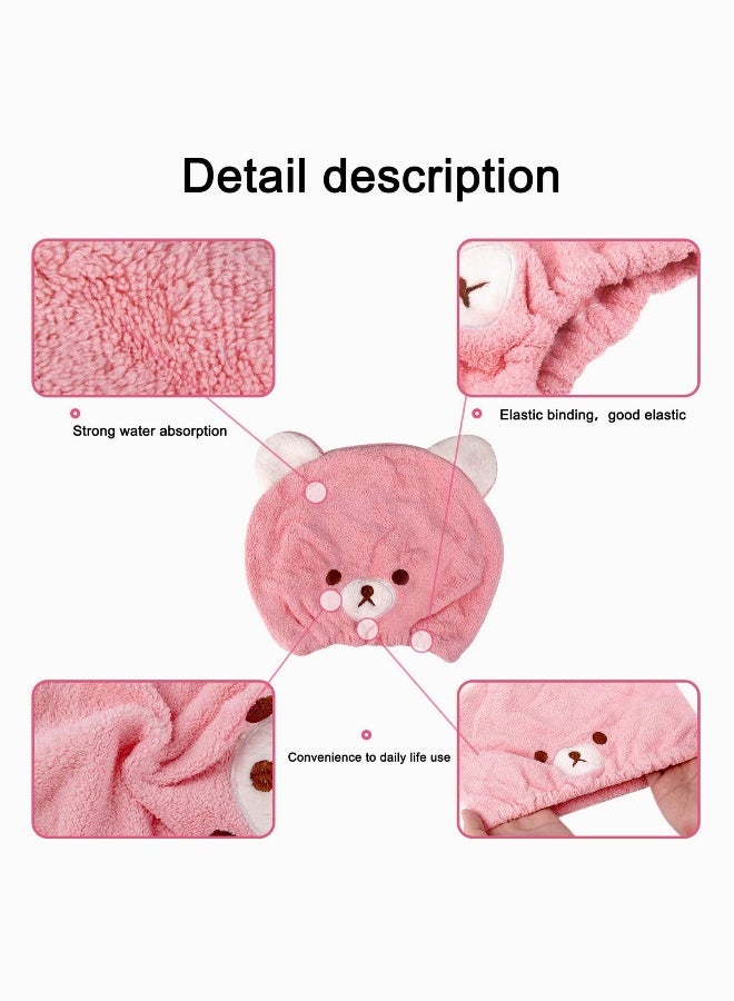 Soft Absorbent Hair Drying Towels for Kids - 3 Pack Hair Wraps for Girls, Quick-Dry Head Towels for Children - Image 3