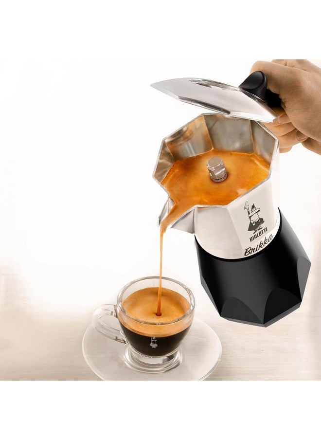 BIALeTTI Bialetti Brikka Moka Pot - Crema-Rich Stovetop Espresso Maker, Italian Coffee Maker, 2 Espresso Shots (3.4 oz - 100 ml), Black  - Image 1