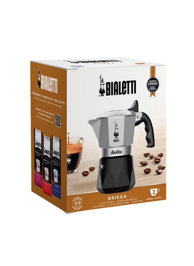 BIALeTTI Bialetti Brikka Moka Pot - Crema-Rich Stovetop Espresso Maker, Italian Coffee Maker, 2 Espresso Shots (3.4 oz - 100 ml), Black  - Image 4