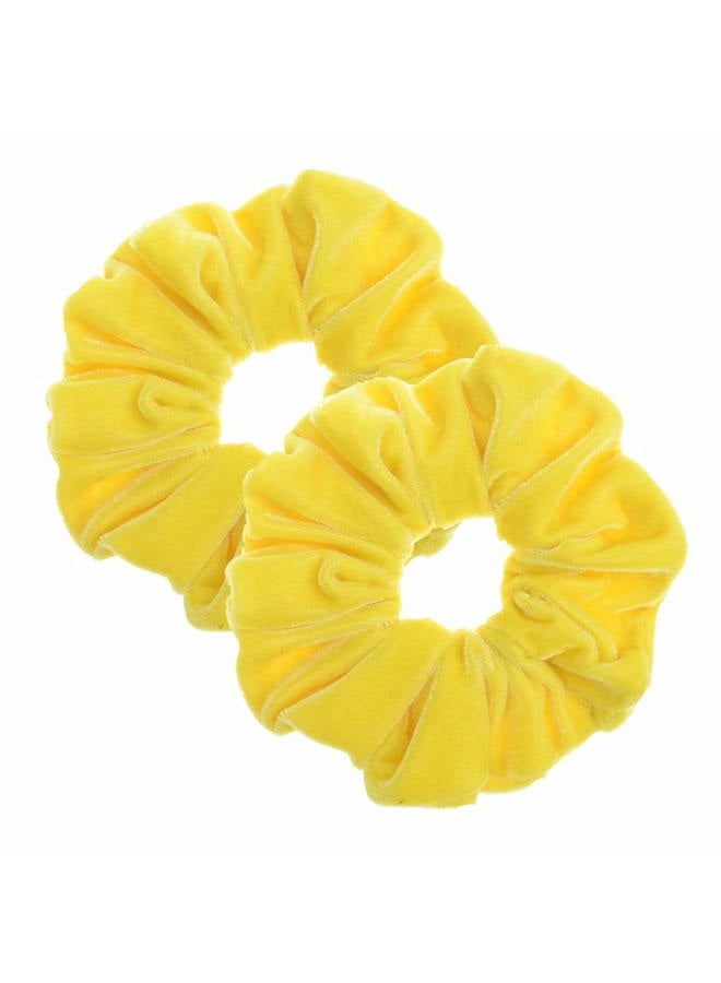 PIDOUDOU 2 Pcs Yellow Color Large Size Scrunchies for Women Hair Elastic Bands - Image 1