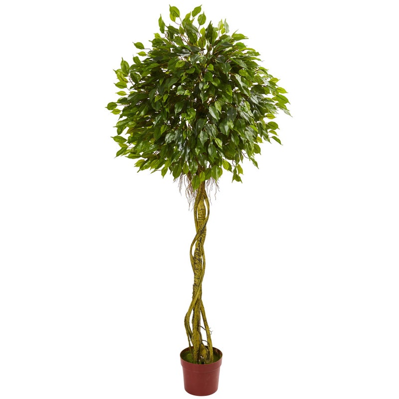 Nearly Natural Nearly Natural 6ft Ficus Artificial Topiary Tree UV Resistant IndoorOutdoor 