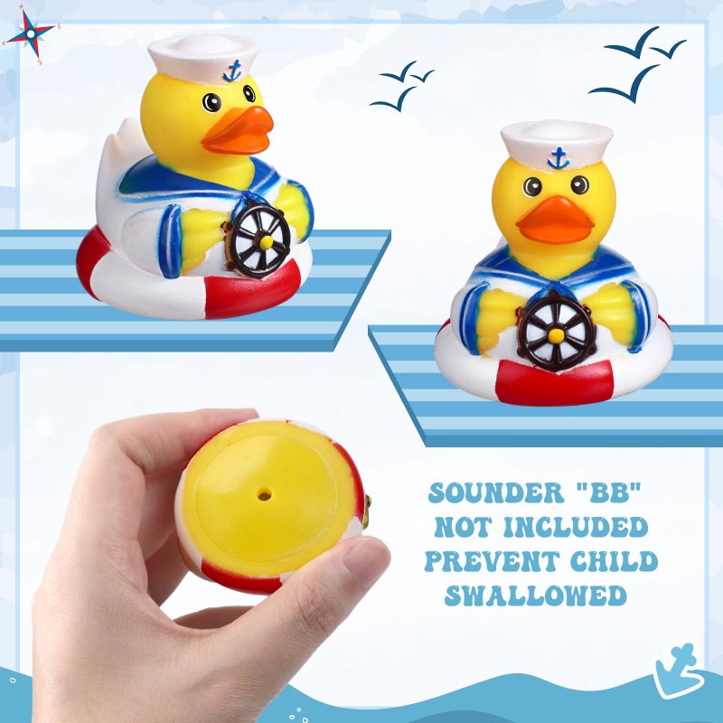 Jerify 12 Packs Cruise Ships Rubber Ducks 2 Inch Nautical Rubber Cruise Ducks Bulk Sailing Ship Toy for Carnival Party Gift Classroom Incentives Bath Tube Pool Toy - Image 3