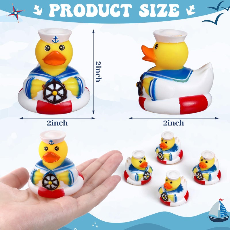 Jerify 12 Packs Cruise Ships Rubber Ducks 2 Inch Nautical Rubber Cruise Ducks Bulk Sailing Ship Toy for Carnival Party Gift Classroom Incentives Bath Tube Pool Toy - Image 2