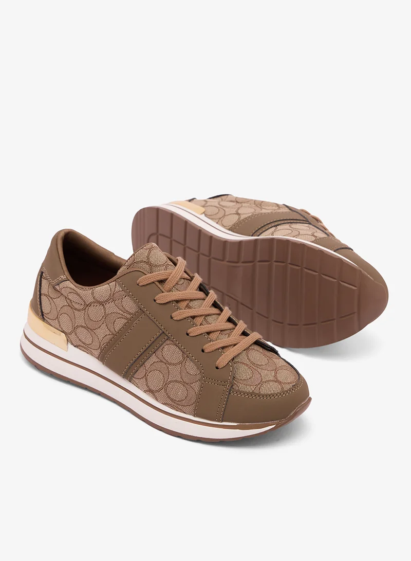 Ozzo Camel Printed Lifestyle Sneakers for Women | Best Price UAE
