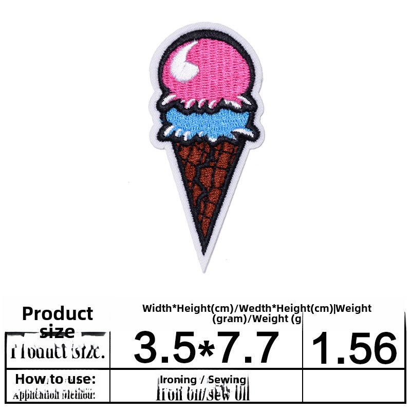 Embroidered Patches for Ice Cream Candy Cake 044