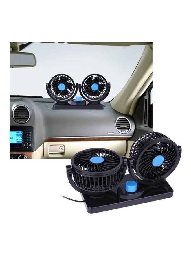 12V car fan, 360-degree rotation, two heads, two speeds, quiet and powerful, air fan suitable for all types of cars - Image 4