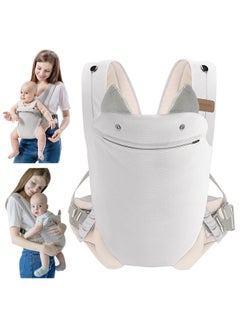 Baby Carrier with Pocket for Newborn to Toddler 4 in 1 Easy to Wear Adjustable Breathable Straps Convenient Front and Back Baby Carrier (Gray)