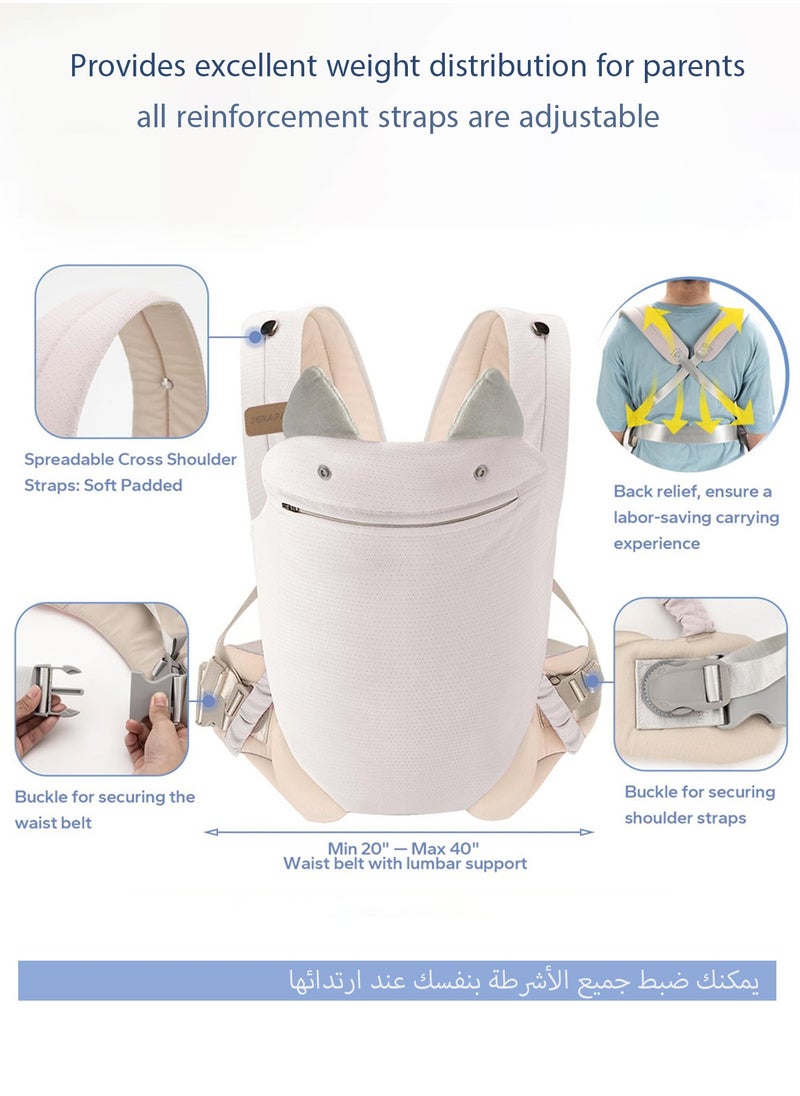 HANAMICHI - Baby Carrier with Pocket for Newborn to Toddler 4 in 1 Easy to Wear Adjustable Breathable Straps Convenient Front and Back Baby Carrier (Gray) - Image 1