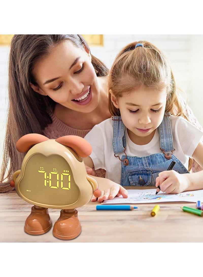 CMGTYYD Digital Alarm Clock, Kids Alarm Clock, Cute Dog Digital Clock，Alarm Clocks Bedside with Temperature, Calendar, Snooze, Easy to Set Travel Digital Clock,Battery Operated, Gifts for Boys, Girls - Image 2