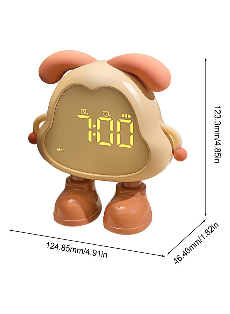 CMGTYYD Digital Alarm Clock, Kids Alarm Clock, Cute Dog Digital Clock，Alarm Clocks Bedside with Temperature, Calendar, Snooze, Easy to Set Travel Digital Clock,Battery Operated, Gifts for Boys, Girls - Image 5